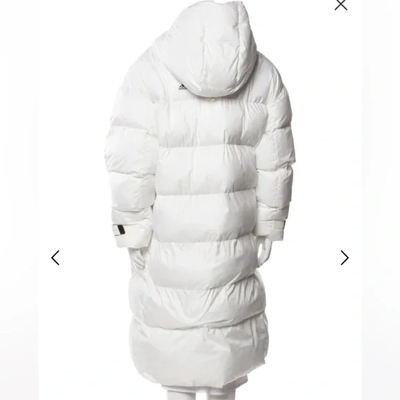 Adidas by Stella McCartney Long Puffer Jacket in Cloud White H58127 Size XL New - Picture 4 of 9